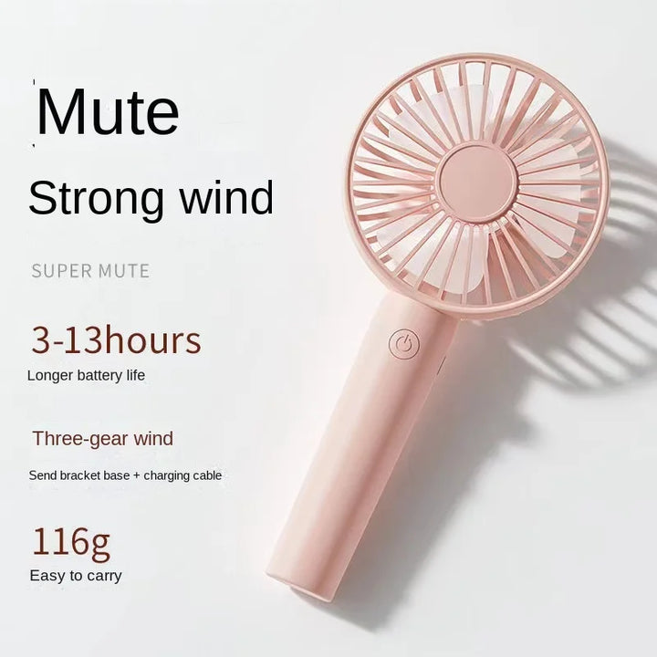 USB Rechargeable Mini Fan Portable Hand Fan Outdoor Air Cooler Table Fan Office Mute Charging Handheld Fan Ventilador